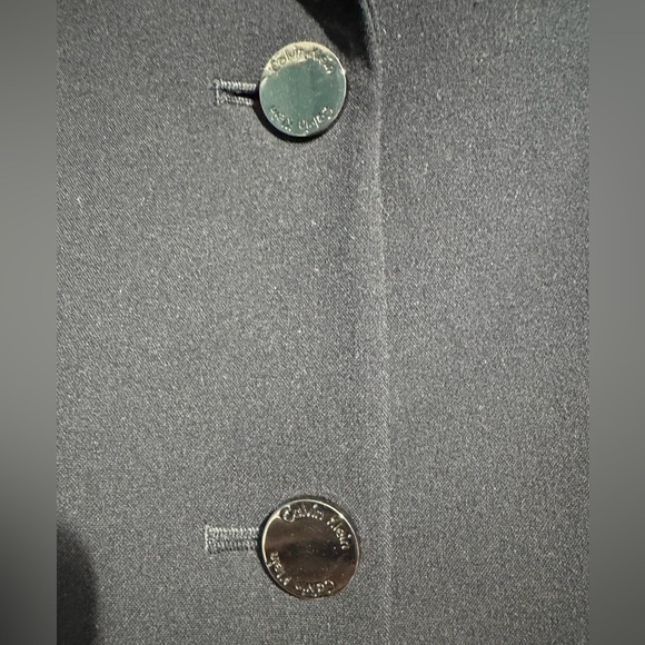 Calvin Klein Blazer 2 button Navy Blue Shoulder Pads Satin Lined Size 4 - Picture 4 of 14